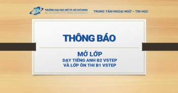 THÔNG BÁO: Tổ chức lớp tiếng anh B2 VSTEP